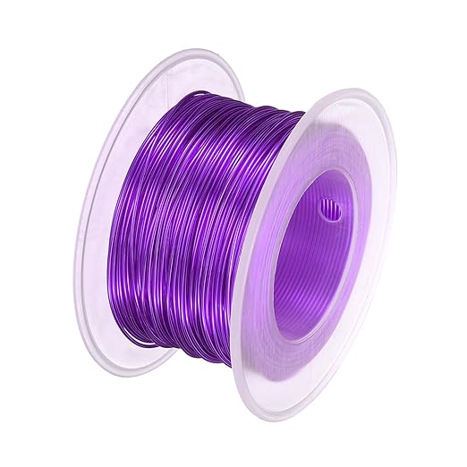 HARFINGTON Bonsai Wire Anodized Aluminum Training Wire Roll 0.8mm Gauge 98ft Length Bendable Bonsai Tree Wire for Garden, Horticulture, Landscape, Planting, Dark Purple
