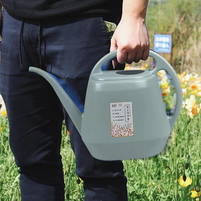 1 Gallon Long Spout Plastic Watering Can with Handle Lightweight Large Watering Can for Garden Flower House Office Indoor Plants Succulent Bonsai