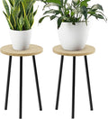 Plant Stand Indoor 2 Pack: Corner Wood 20 Inch Plant Stand Mid Century Modern Decor - Small Round Plant Table for Indoor Plants - Outdoor Plant Holder for Patio Living Room Bathroom Office (Burlywood)