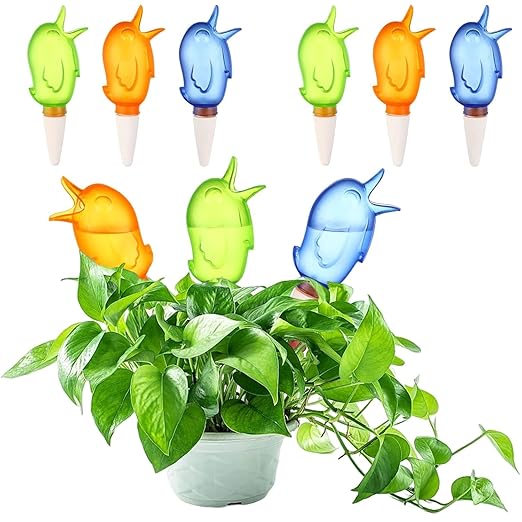 6 Pack Self Watering Spikes Bird Shaped Plant Watering Devices for Indoor Outdoor Plants 80ml Vacation Plant Waterer Stakes Self Watering Planter Insert for Potted Houseplants Garden