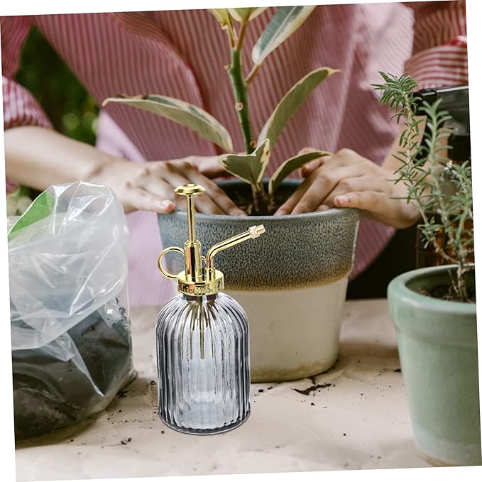SUPVOX 350ml Vintage Glass Plant Mister Spray Bottle for Indoor and Outdoor Gardening Elegant Design Fine Mist Nozzle for Watering Plants and Flowers