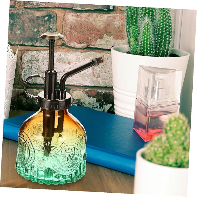 GALPADA Vintage Embossed Glass Plant Mister Gradient Water Spray Bottle for Gardening for Houseplant Care and Maintenance