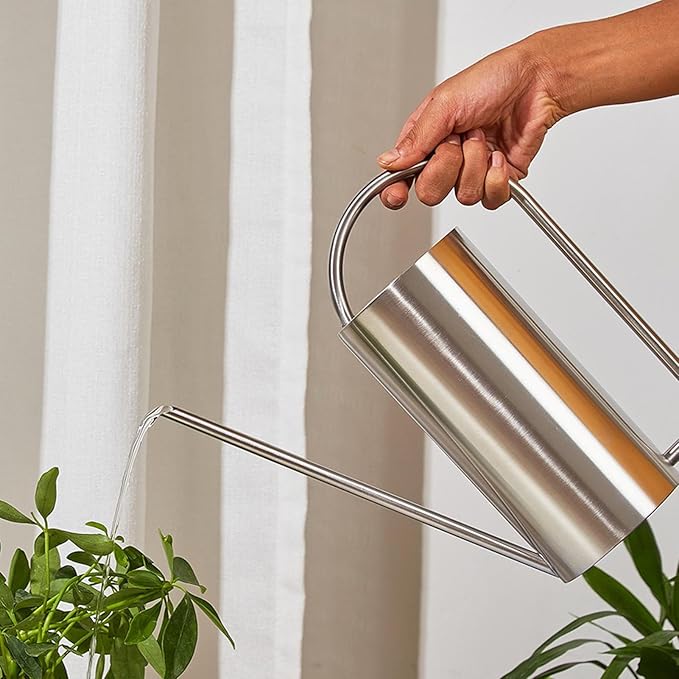 Long Spout Watering Can, 50 Oz Stainless Steel, Durable Gardening Kettle, Precise Pouring Design, Easy Handle Indoor Plant Care, Premium Plant Watering Tool, Indoor, Potted Plants, Courtyard