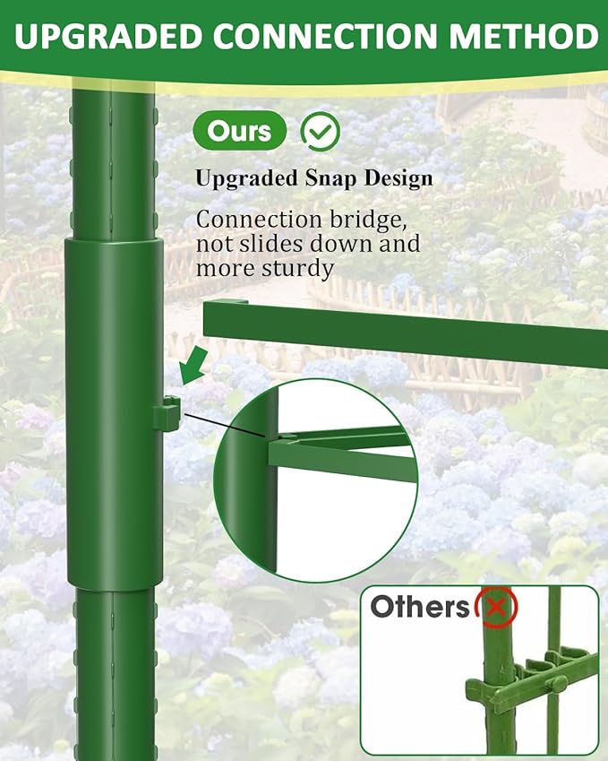 MYMULIKE 8 Pack Tomato Cages for Garden, 51in*13in Adjustable Tomatoes Plant Stakes Support Cages Trellis, Garden Trellis for Vegetable Flowers Fruits Climbing Plants- 20 Binding Wires Included