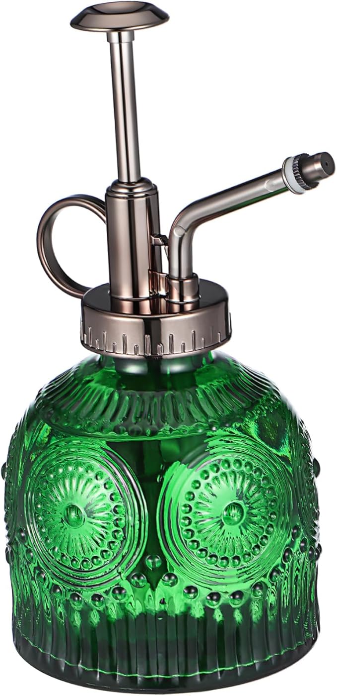 Totority Unique Design Embossed Glass Plant Mister Capacity Easy to Use for Indoor Plant Misting