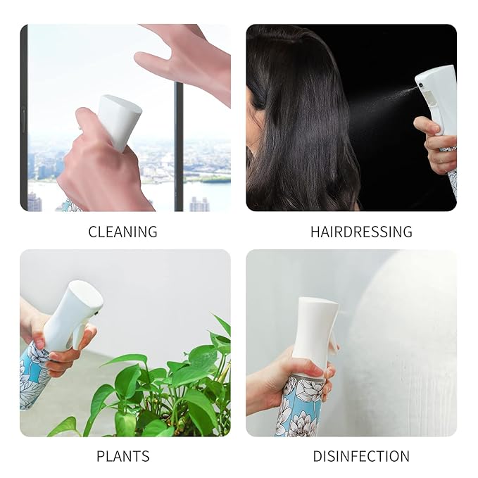 Hair Spray Bottle,Continuous Water Mister Empty Spray for Hairstyling, Cleaning, Plants, Misting and Skin Care