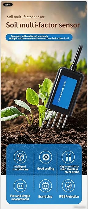 8-in-1 Soil Tester for Android Phone, NPK PH Moisture EC Meter, Digital Soil Test Kit No Charging, High Accuracy Sensor for Garden Lawn Farm Soil Fertility