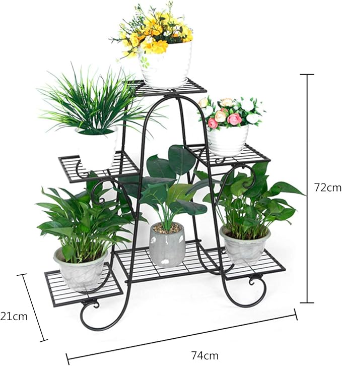 6 Tier Plant Stand, Indoor and Outdoor Flower Display Shelf for Multiple Plants, Patio Plant Rack with Tiered Design