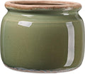 7.7" Large Ceramic Plant Pot Country Green Vintage Planter Crackle Glaze Decorative Farmhouse Flowers Pot with Drainage for Indoor Outdoor Plants Home Shelf Kitchen Office Patio Decor Gift