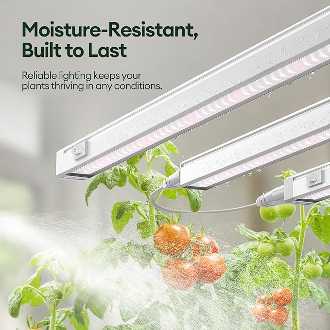 Maygrove Grow Lights for Indoor Plants, Tunable Spectrum 2FT LED Growing Lamp 28W (4 x 15W), T5 Grow Light Strip for Seed Starting, Vegetables, Linkable, White, 4-Pack