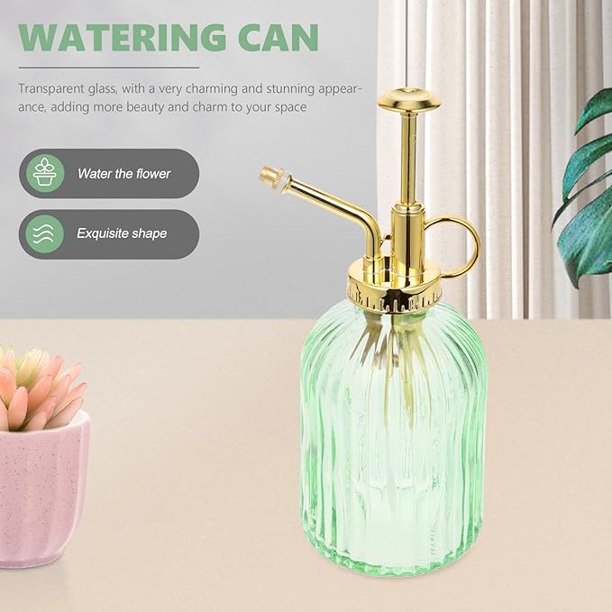 Yardwe Retro Glass Plant Mister 12Oz Spray Bottle Vintage Indoor Outdoor Watering can for Succulent Bonsai Plants Garden Use