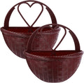 Seagrass Storage Baskets 2Pcs Hanging Planter Baskets Rattan Flower Pots Air Plant Container for Indoor Outdoor Plant Porches Patio Wall Decoration Brown Round Planter