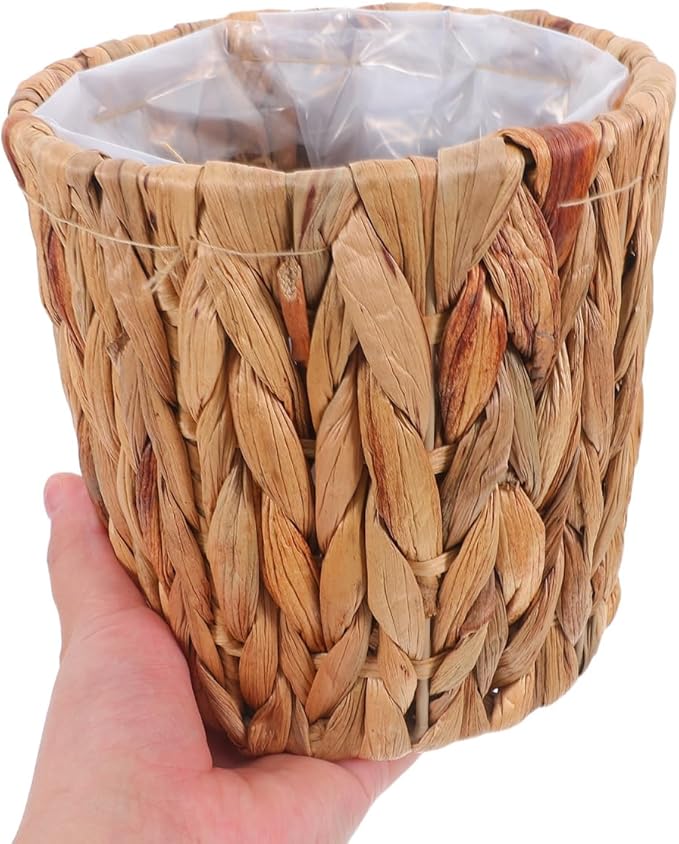 Cabilock Woven Seagrass Planter Basket 6 Inch Indoor Outdoor Plant Pot Cover with Removable Liner Lightweight Breathable Storage for Home Garden Decor