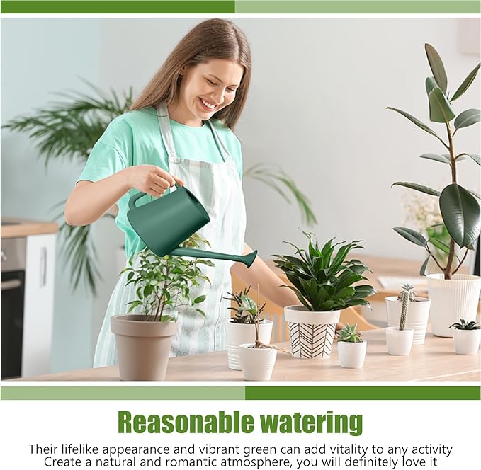ZXJ Plant Watering Can - for Indoor and Outdoor Home Garden Plants - with Long Spout - Blackish Green - 1/2 Gallon