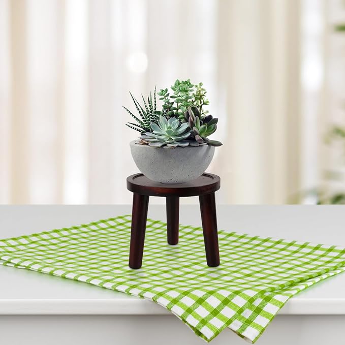 Milisten Wooden Plant Stand Indoor Potted Plant Riser Small Bonsai Display Holder 5.90X5.90X5.51 Inches Space-Saving Home Office Dorm Decor