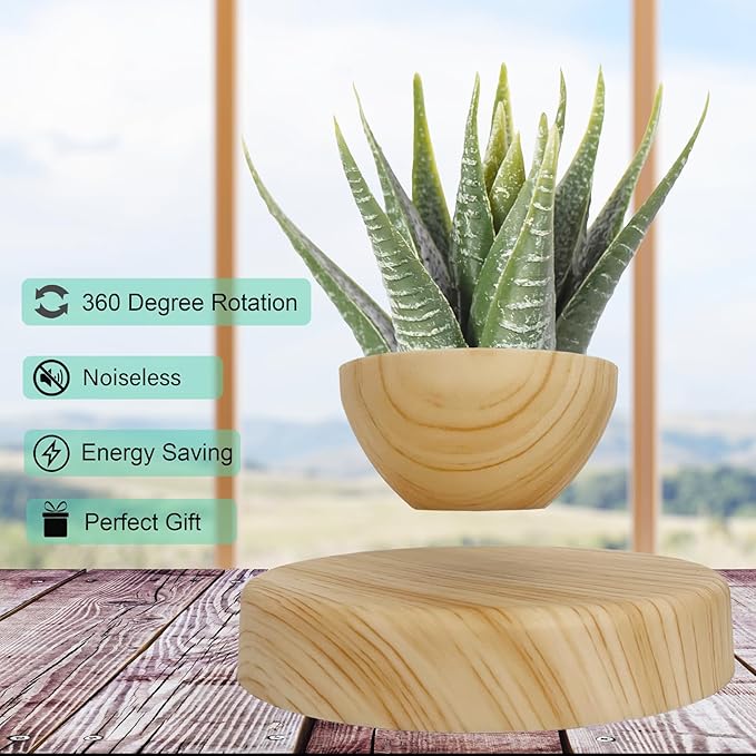 Magnetic Levitatng Plant Pot, Floating Plant Pot, Small Bonsai Pot for Succulent, Levitating Decoration for Home Office