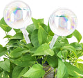 2Pcs Plant Watering Globes,Iridescent Rainbow Glass Self Watering Planter Insert,Clear Watering Bulbs for Indoor,Outdoor,Flowerpot,Hanging Plants,Home Garden