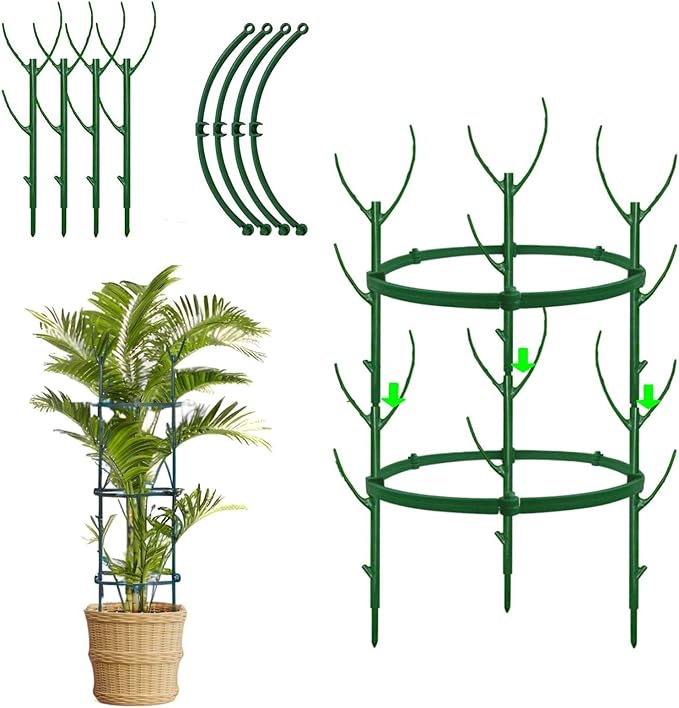 10 Pack Stackable Monstera Plant Support Stakes, Climbing Plants Support Monstera Trellis for Indoor, Alternative to Moss Pole (25inch/10 Pack)