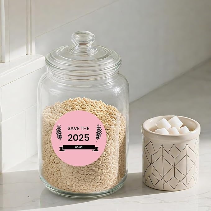 Pink Round Thermal Labels 3 Inch Vinyl Circle Waterproof Direct Printer Sticker Self-Adhesive Perforated Name Tag for Logo DIY QR Design Office Address 500 PCS