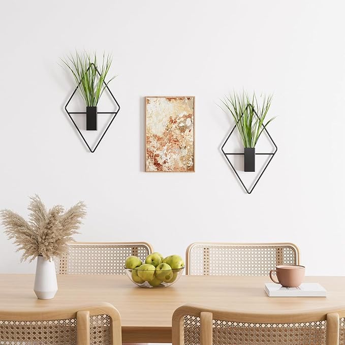 2pack Modern Geometric Wall Mounted Plant Holders for Indoor Decoration Iron Art Hanging Flower Pots Wall Decoration Hanging Planter