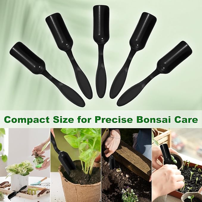 M METERXITY 10-Pack Mini Gardening Shovel Spoons, Plastic Garden Soil Scoops for Cultivation Digging Transplanting/Flower Planting/Plant Succulent, Colorful Small Gardening Tools [Black]