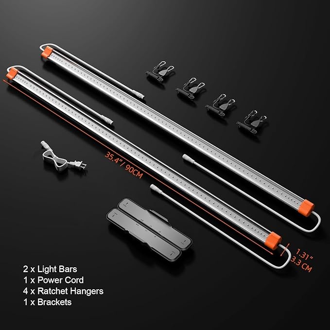 Spider Farmer SUPP-R60 660nm Deep Red Supplemental Light Bars 35.4" Long, Red Supplemental Light for Indoor Plants, Commercial Vertical Farming, Grow Tents