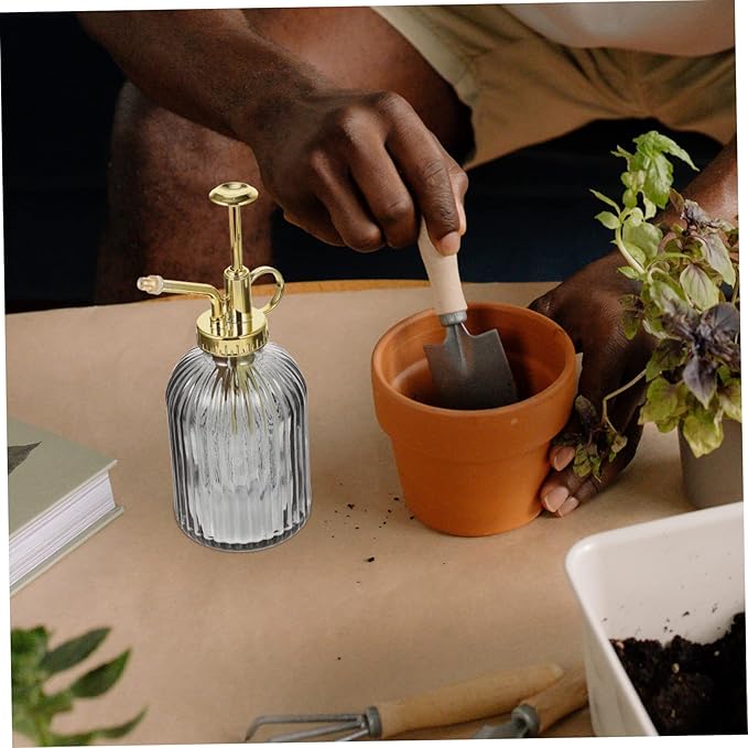 Milisten Vintage Glass Mist Spray Bottle for Indoor Outdoor Plants Large Capacity Watering Sprayer with Transparent Design and Retro Pump Plant Mister for Home Gardening and Gifts