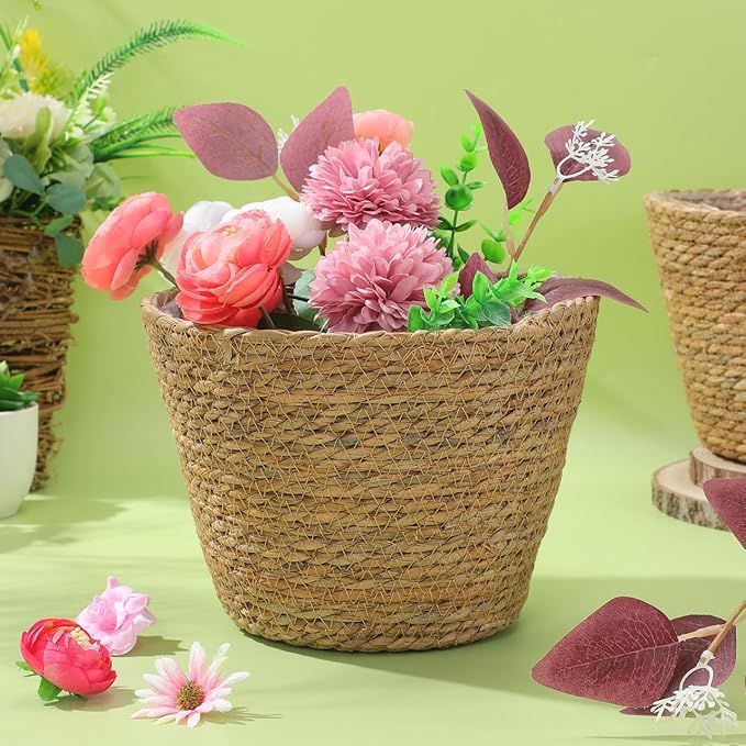 BESPORTBLE 2pcs Rattan Flower Basket Woven Plant Basket for Indoor Rustic Wall Flower Arrangement