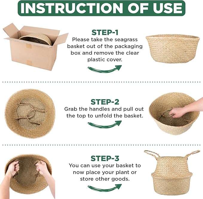 Plant Basket – Olive Tree Pot for Indoor Fake Trees, 9-10 Inch Woven Wicker Planter Baskets for Faux Artificial House Plants (Original, Large)