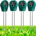 Sherr 4 Pieces Plant Moisture Meter 3 in 1 Soil Moisture Meter for House Plants pH Tester Moisture Monitor for Gardening Indoor Outdoor Lawn Patio Farm Plants, No Battery Required