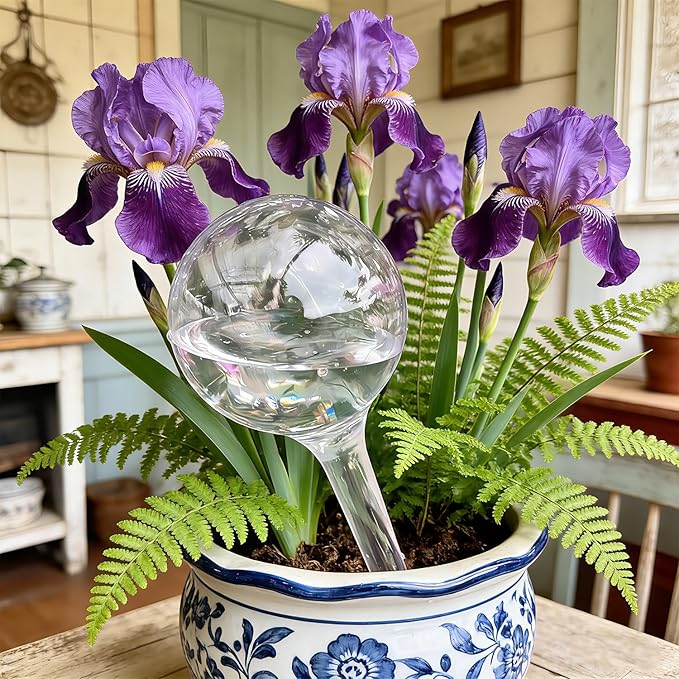 Plant Self Watering Devices – Automatic Watering Bulbs Self-Watering Stakes for Houseplants, Garden & Hanging Baskets Plant, Auto Waterer Globes Ideal for Vacation & Busy Schedules