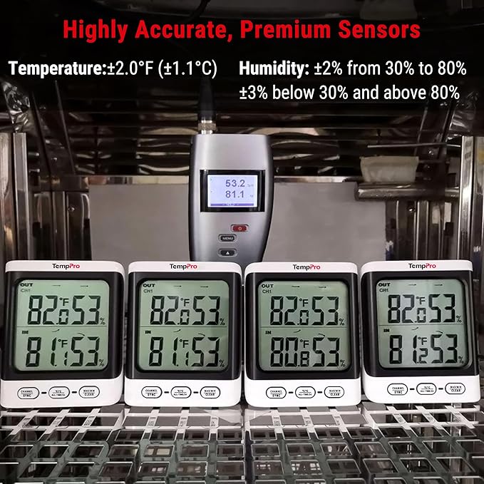 TempPro Indoor Outdoor Thermometer Wireless, 500 ft Outside Thermometer with Cold-Resistant Sensor, Outdoor Thermometer Waterproof for Patio with 3.3" LCD Backlit Display (Previously ThermoPro)