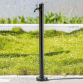Stainless Steel Outdoor Water Column - Garden Hose Holder with Faucet, Metal Water Pipe Extension, Decorative Fountain & Hydrant Dispenser (95CM Kit)