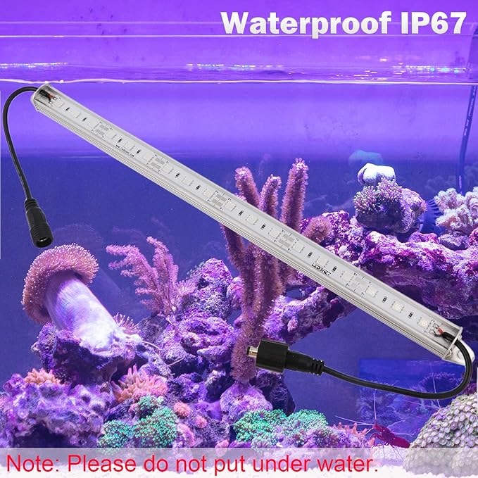 LEDENET 12" Blue 440nm Waterproof IP67 LED Aquarium Fish Tank Light 5050 18 LEDs 12V DC Aluminum Rigid LED Lights Fixture for Plant Grow, Saltwater Freshwater Fish, Reef Tank Lighting