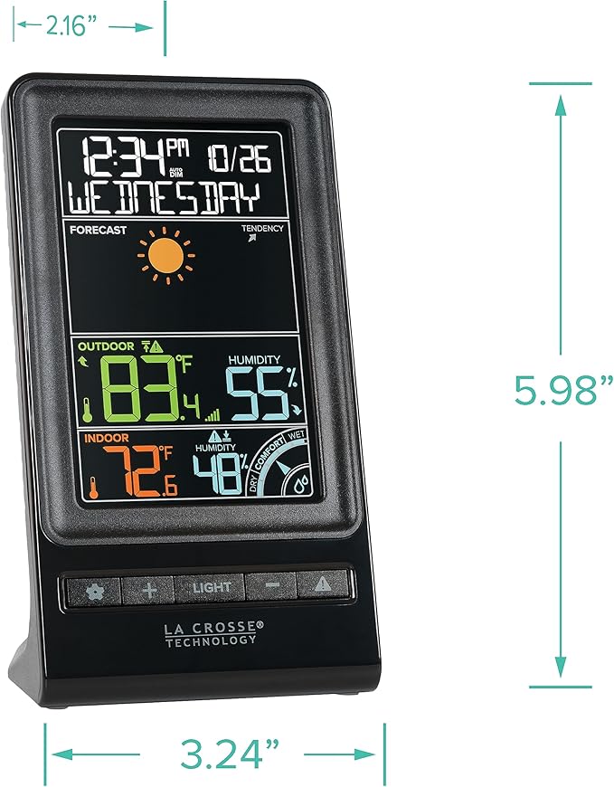 La Crosse Technology 308-1415C Digital Multi-Color Wireless Forecast Station