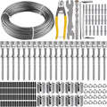 100FT Garden Wire Trellis for Climbing Plants, Kalolary T316 Stainless Steel Garden Trellis for Outdoor Wall-Mounted Heavy Duty Wire Trellis Kit Wire Ropes System Kit for Plants Vines Wall Decoration