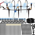 CARPATHEN 50FT 1/4" Drip Irrigation System - Complete Garden Irrigation Kit with 16pcs 360° Adjustable Atomizing Copper Nozzles - Watering Spray System for Raised Beds, Potted Plants, Greenhouse