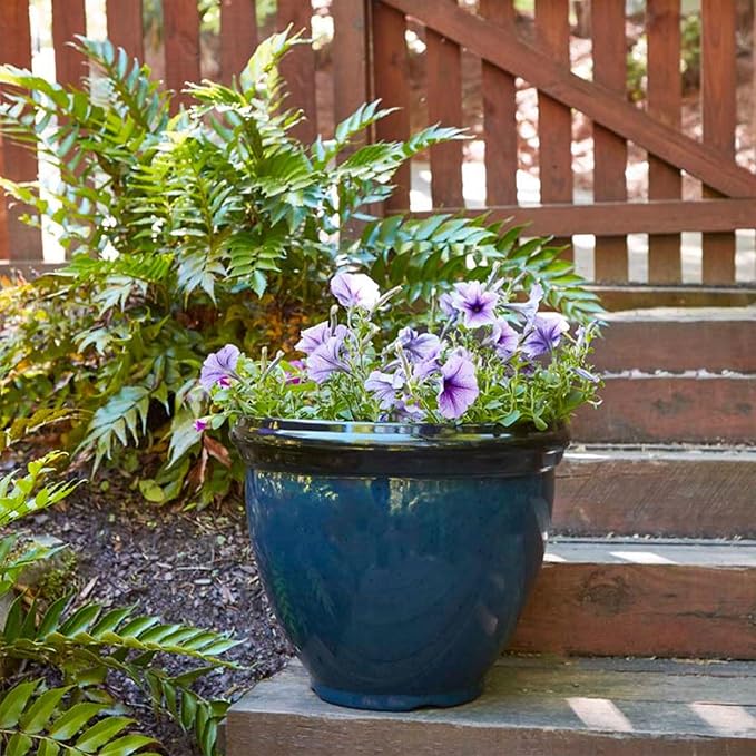 Southern Patio HDR-029755 12" Blue Hritge Planter