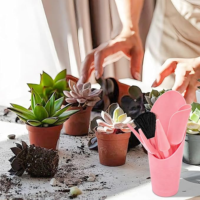 25 Pcs Bonsai Soil Scoop Set, Small Mini Gardening Tools, Garden Hand Tools Kit for Indoor Plant Care, Succulent Planting Tools for Planting, Transplanting Digging (Colorful)