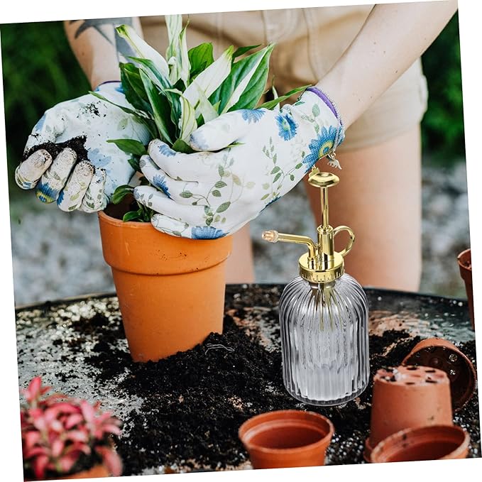 Milisten Vintage Glass Mist Spray Bottle for Indoor Outdoor Plants Large Capacity Watering Sprayer with Transparent Design and Retro Pump Plant Mister for Home Gardening and Gifts