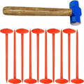 FEBTECH - Septic Tank Marker - 2.3" x 7" - Sturdy Survey Stakes - Protecting Your Septic Tank and Property Boundary - Suitable Property line Markers - Pack of 10 Pcs + 1 Hammer