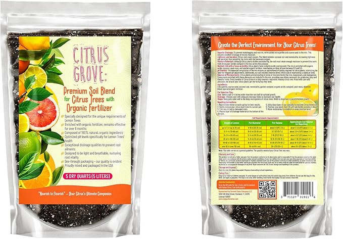 GARDENWISE Premium Organic Citrus Potting Soil for Indoor/Outdoor Plants - Perfect for Oranges, Lemons, Limes & Grapefruits Trees - Hand Blended for Optimal Growth (20 QUARTS)