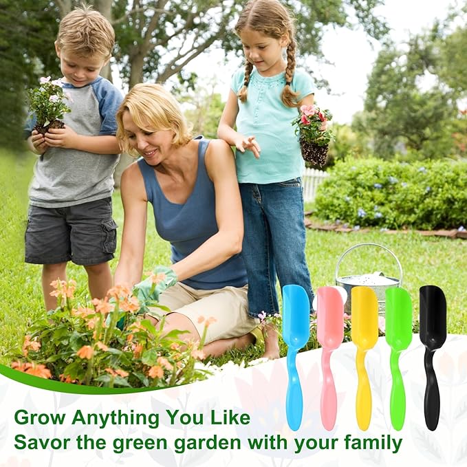 M METERXITY 10-Pack Mini Gardening Shovel Spoons, Plastic Garden Soil Scoops for Cultivation Digging Transplanting/Flower Planting/Plant Succulent, Colorful Small Gardening Tools [Multicolor]