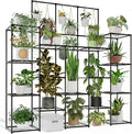 GENTINGBRO Metal Plant Stand Outdoor 63" Tall Plant Shelf for Plants 14-Tier Large Plant Sheves for Indoor Plants Living Room Heavy Duty Rack Garden Balcony Patio Hanging Planter