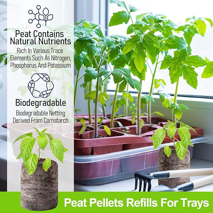 Legigo 200 Pcs 30mm Peat Pellets Seed Starter Soil Pods, Seedling Soil Peat Pods for Seed Starting, Compressed Seed Pod Starter Plugs for Garden Vegetables Plant Cuttings Herbs and Flowers