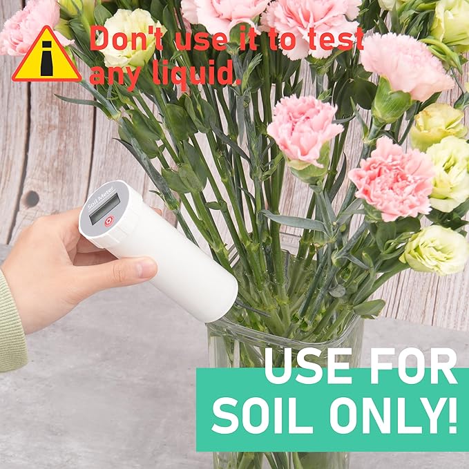 LUVCOSY Digital Soil pH Meter, Industrial Grade Soil pH Tester with Calibration-Free LCD Display, High Accuracy Soil pH Pen, Soil pH Monitor for Garden, Lawn, Plant (White)