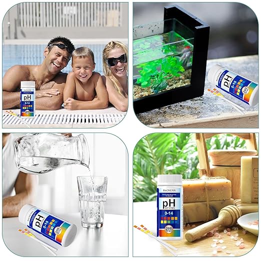 pH Test Strips 0-14: 200 Strips Universal Litmus Paper pH Test Strips for Liquid Testing & Water & Food and Soap Making, Get Highly Accurate Results in Seconds