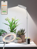 Smart Grow Lights for Indoor Plants, Plant Light with Auto-Timer, Full Spectrum LED Grow Light, Adjustable Height & Stepless Dimming,Plant Assistant Suitable for Most Plants (White(Desktop2))
