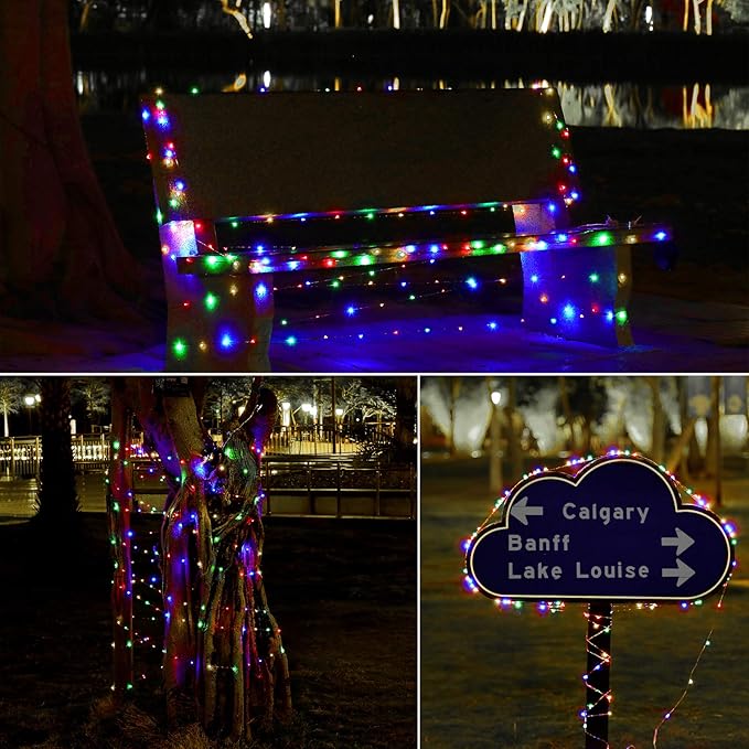 Ariceleo Led Fairy Lights Battery Operated, 4 Packs Mini Battery Powered Copper Wire Starry Fairy Lights for Bedroom, Christmas, Parties, Wedding, Centerpiece, Decoration (5m/16ft Multi-Colored)