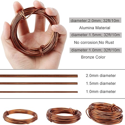 Bonsai Tool Set, 30M Aluminium Bonsai Training Wire Line 3-Sizes(1.0mm/1.5mm/2.0mm) and 20 Pcs Flower Pot Hole Mesh Pad (4.5cm/1.8 inches) for Outdoor Plant Pot & DIY Hanging Art Crafts